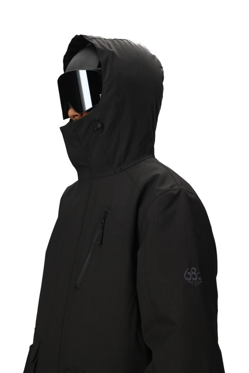 686 ロクハチロク MENS NIGHTLINE INSULATED JACKET BLACK HERRINGBONE 25-26 スノーボード ウェア