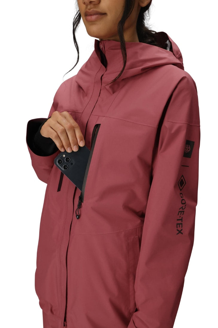 686 ロクハチロク WOMENS GORE-TEX SKYLINE THERMAGRAPHJACKET ROSEWOOD 25-26 スノーボード ウェア