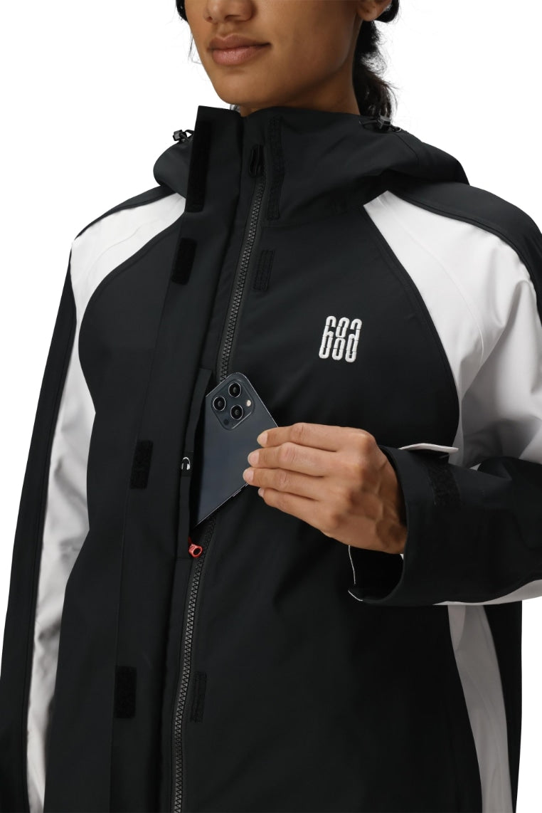 686 ロクハチロク WOMENS HOLOGRAM SHELL JACKET BLACK COLORBLOCK 25-26 スノーボード ウェア