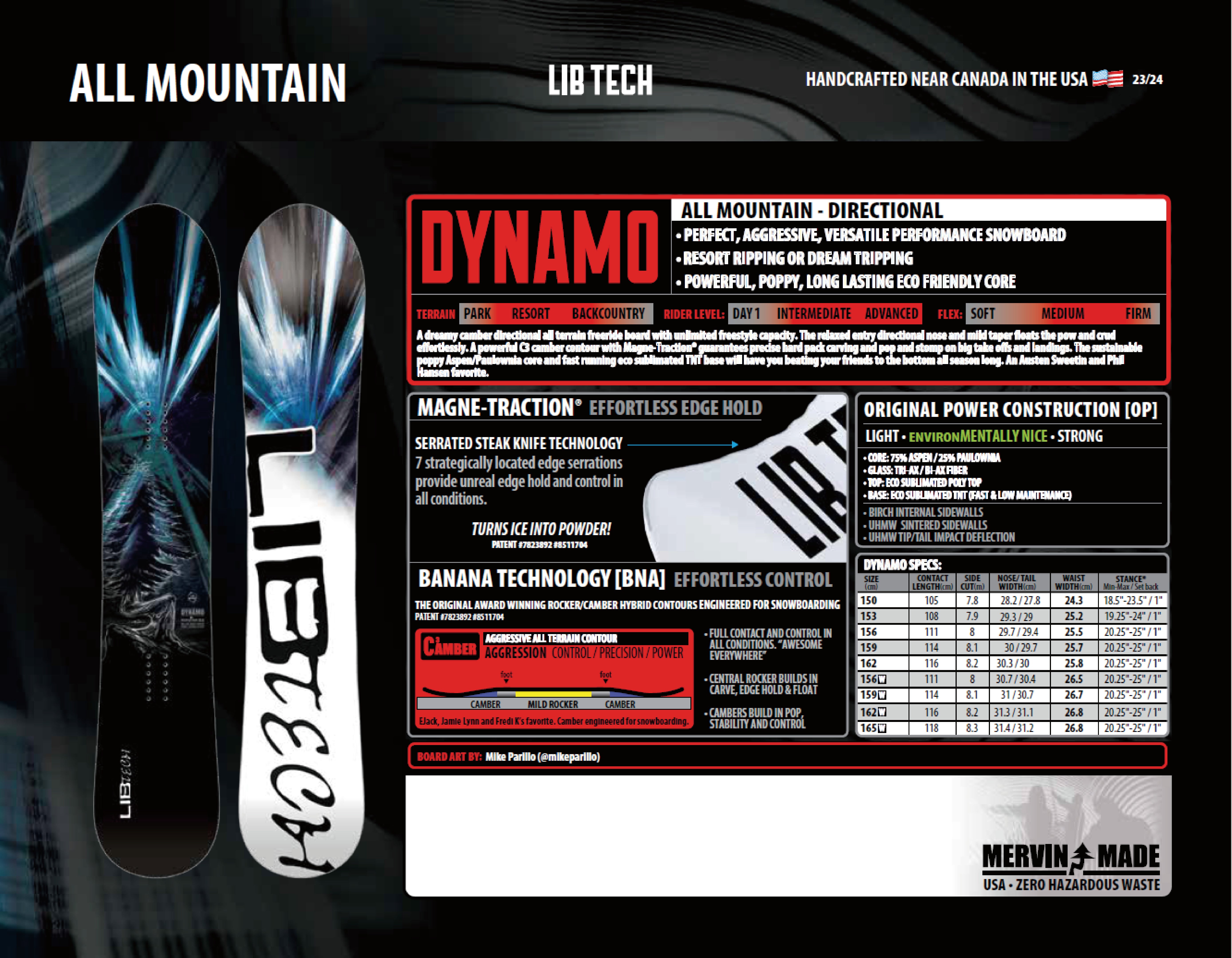 LIBTECH リブテック DYNAMO 23-24 スノーボード ボード
