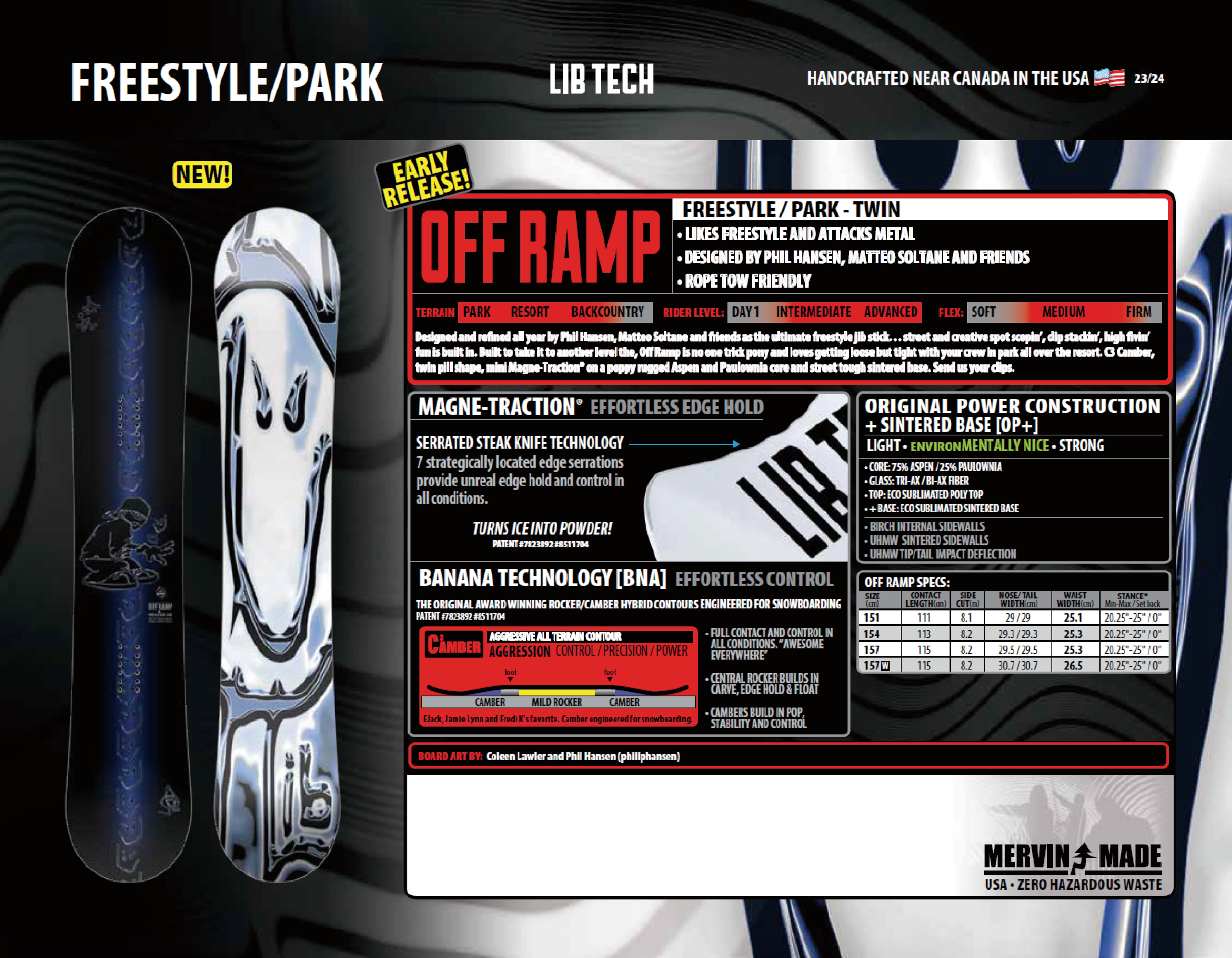 LIBTECH リブテック OFF RAMP 23-24 スノーボード ボード