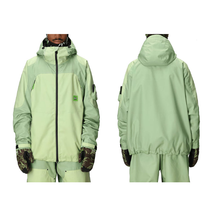 スノーボード ウェア シックスエイトシックス 686 MENS 686 HUF DOUBLE H SHELL JACKET HUF GREEN COLORBLOCK 送料無料 日本正規品 予約商品 店頭受け取り可能