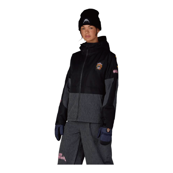 686 ウェア ロクハチロク WOMENS METALLICA BURNING SKULL INSULATED JACKET METALLICA BLACK COLORBLOCK M6WN348 26-27 スノーボードウェア 日本正規品