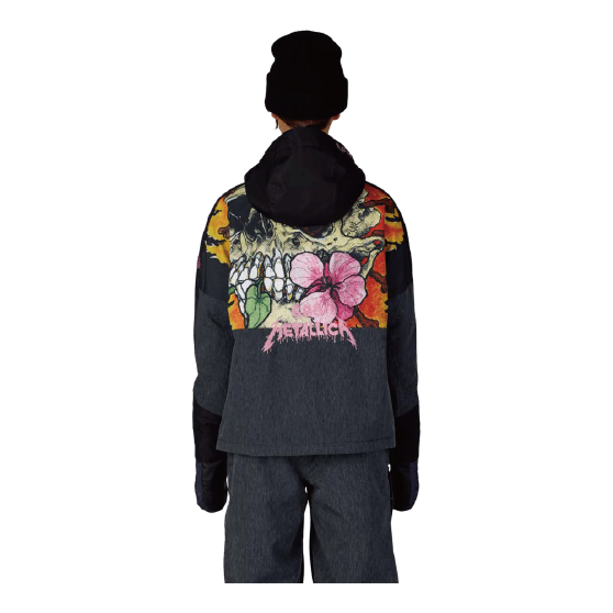 686 ウェア ロクハチロク WOMENS METALLICA BURNING SKULL INSULATED JACKET METALLICA BLACK COLORBLOCK M6WN348 26-27 スノーボードウェア 日本正規品