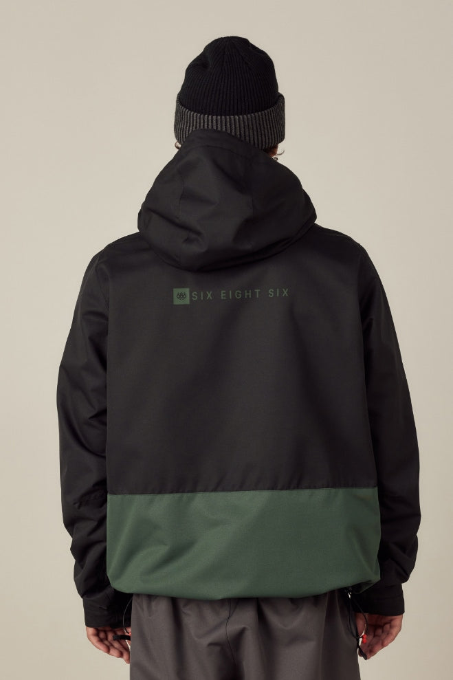 686 ロクハチロク JAPAN SMU LS1 SHELL ANORAK MOSS GREEN COLORBLOCK 25-26 スノーボード ウェア