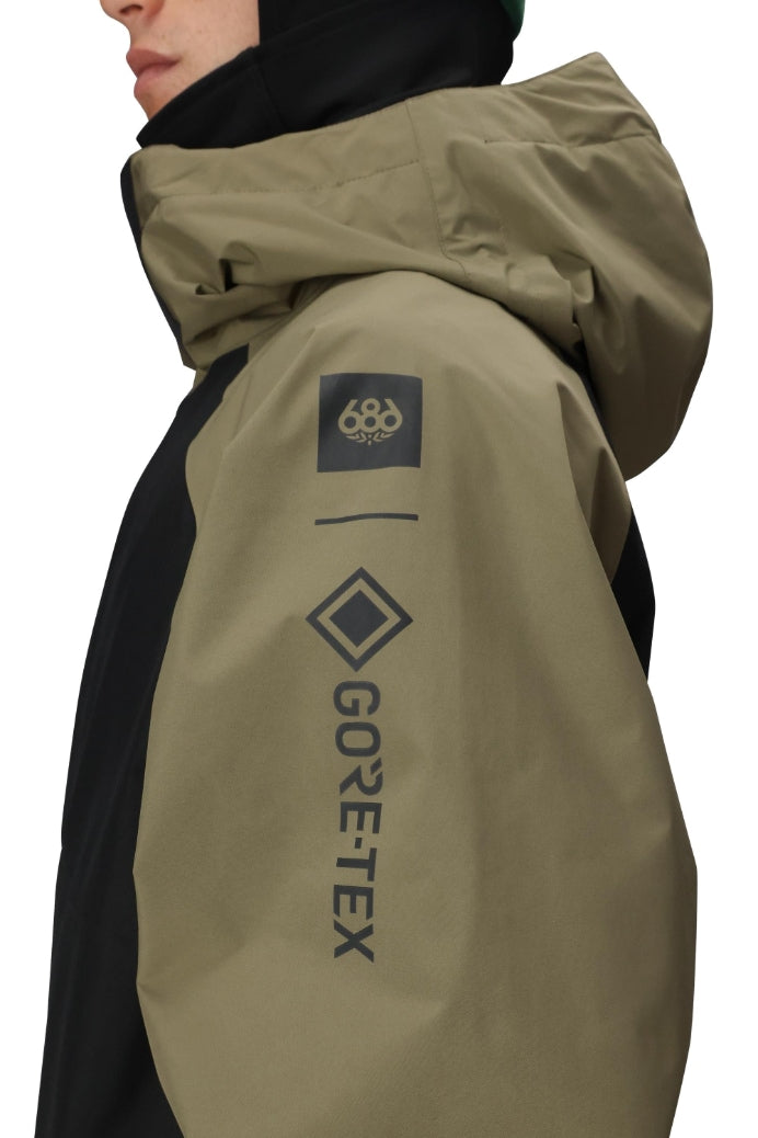 686 ロクハチロク MENS GORE-TEX CORE SHELL JACKET SAGE COLORBLOCK 25-26 スノーボード ウェア
