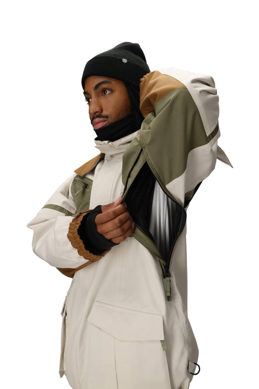 686 ロクハチロク MENS 2001 TRANSFER 2001 JACKET LIMESTONE COLORBLOCK 25-26 スノーボード ウェア