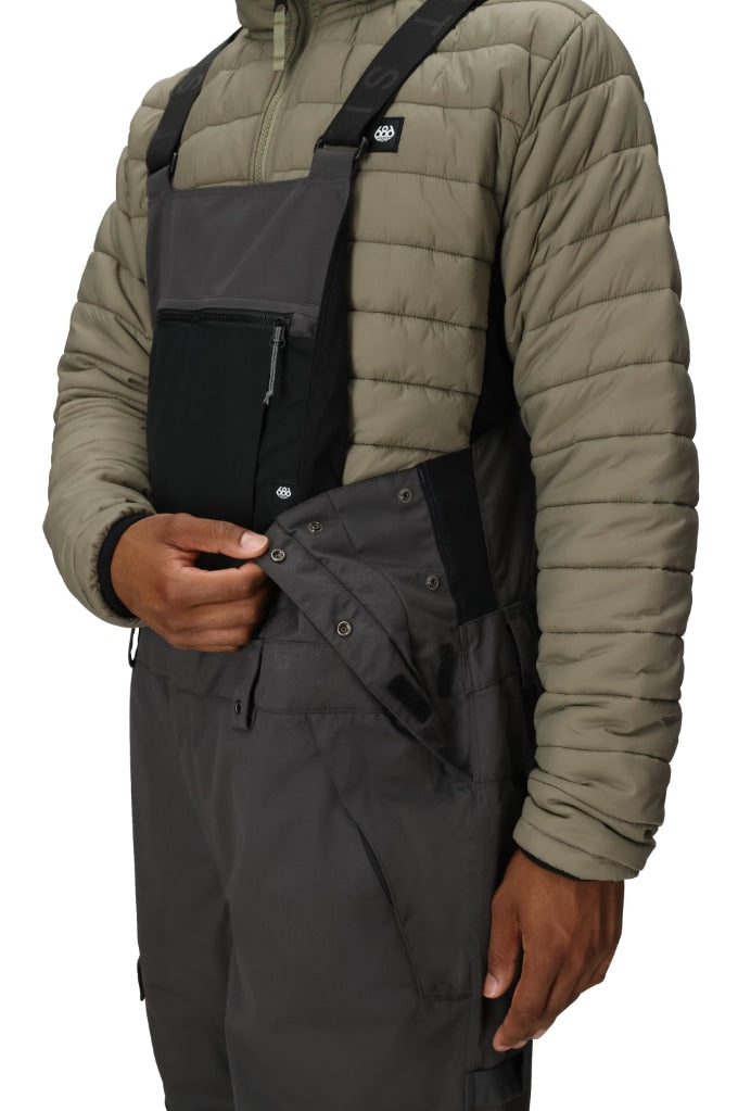 686 ロクハチロク MENS HOT LAP INSULATED BIB CHARCOAL COLORBLOCK 25-26 スノーボード ウェア