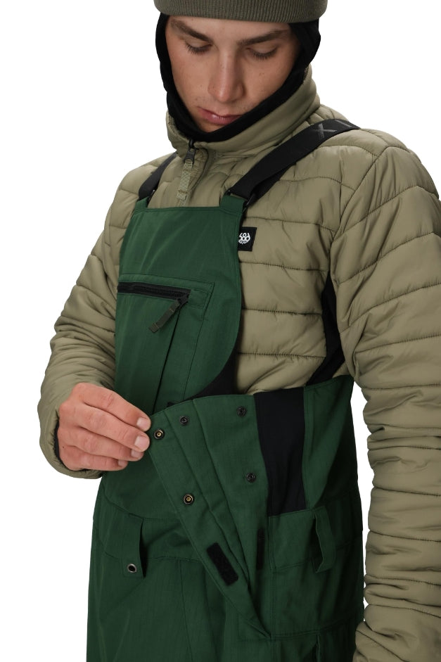 686 ロクハチロク MENS HOT LAP INSULATED BIB MOSS GREEN RIPSTOP 25-26 スノーボード ウェア