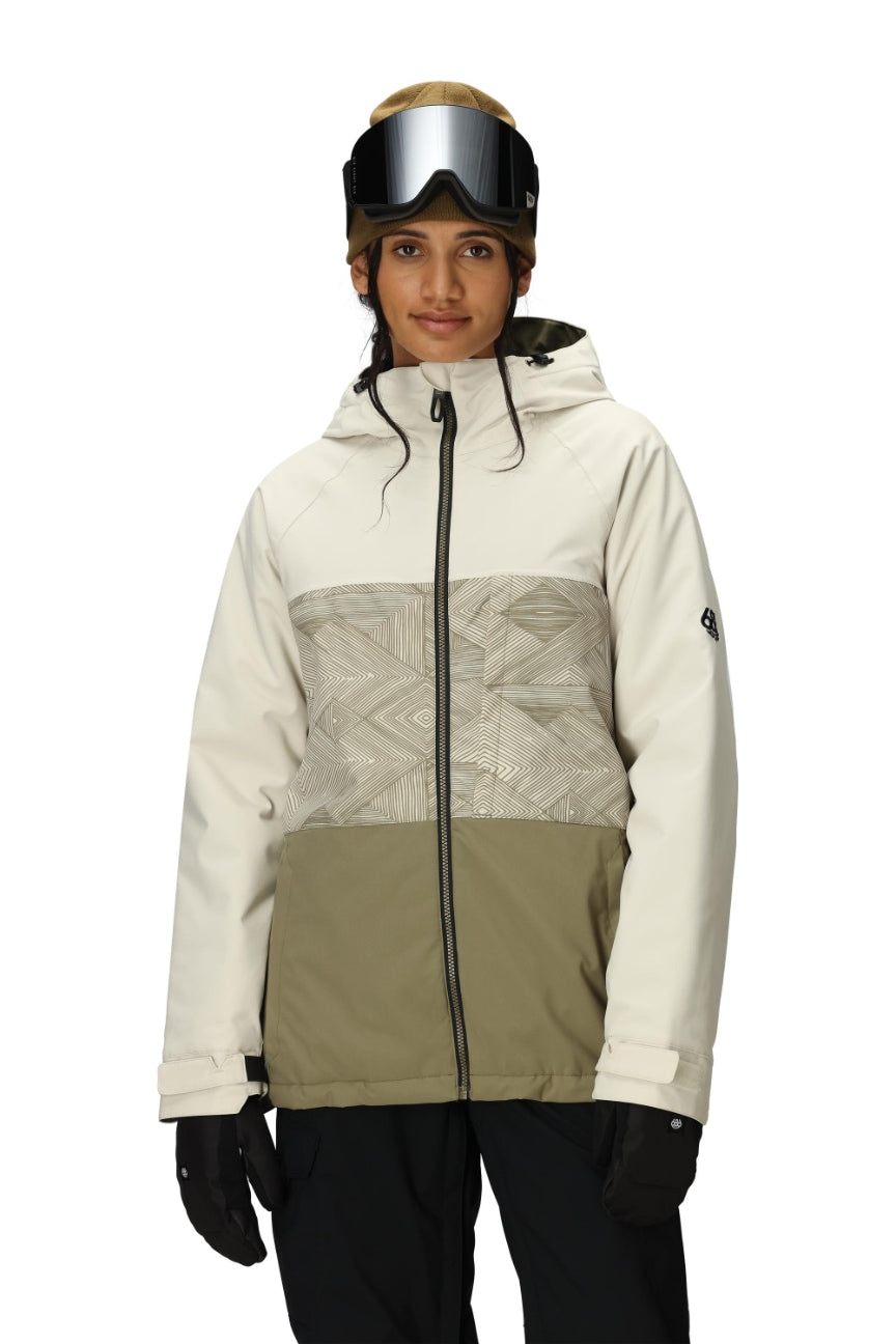 686 ロクハチロク WOMENS ATHENA INSULATED JACKET LIMESTONE COLORBLOCK 25-26 スノーボード ウェア