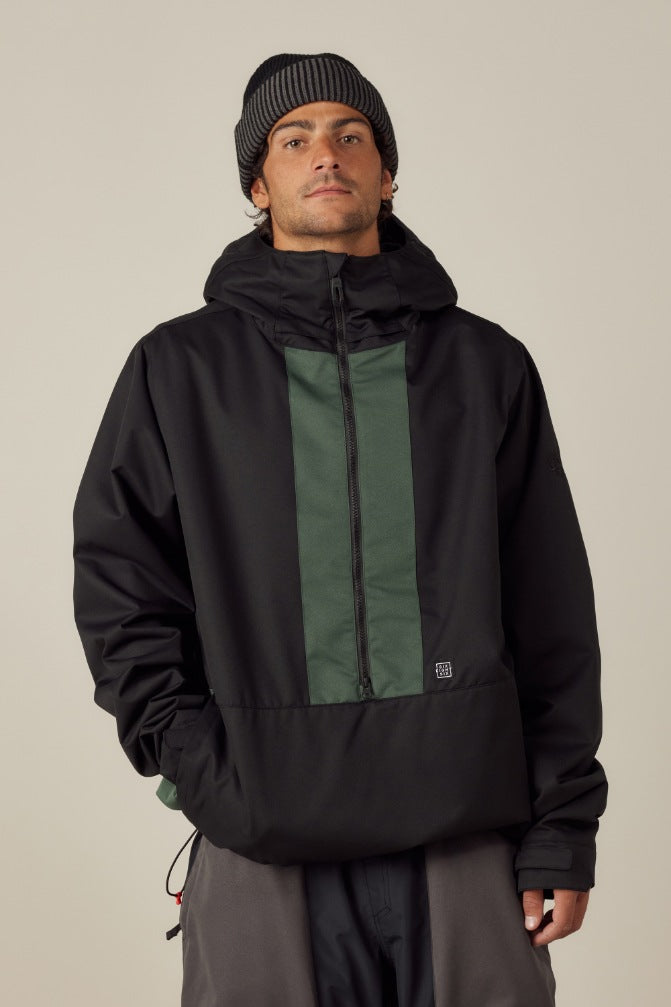 686 ロクハチロク JAPAN SMU LS1 SHELL ANORAK MOSS GREEN COLORBLOCK 25-26 スノーボード ウェア