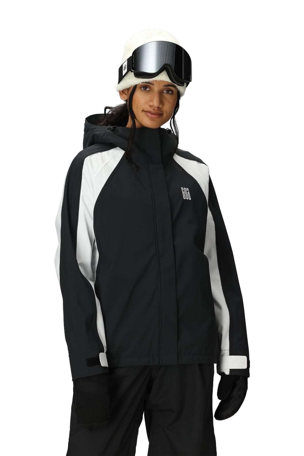 686 ロクハチロク WOMENS HOLOGRAM SHELL JACKET BLACK COLORBLOCK 25-26 スノーボード ウェア