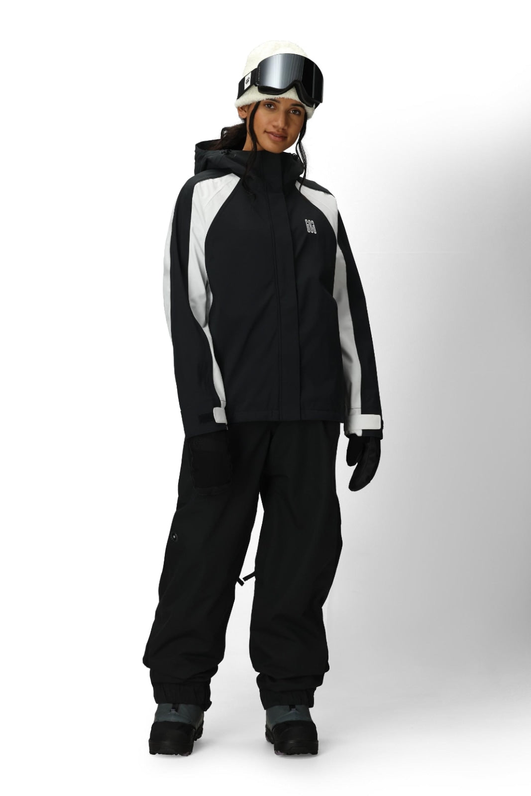 686 ロクハチロク WOMENS HOLOGRAM SHELL JACKET BLACK COLORBLOCK 25-26 スノーボード ウェア