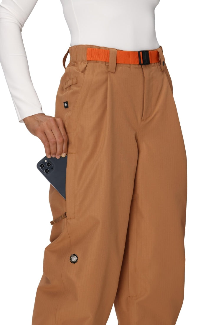 686 ロクハチロク WOMENS OUTLINE SHELL PANT CARAMEL RIPSTOP 25-26 スノーボード ウェア