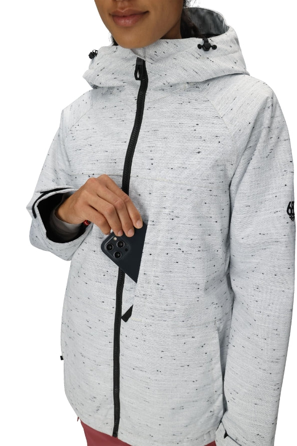 686 ロクハチロク WOMENS ATHENA INSULATED JACKET WHITE SLUB 25-26 スノーボード ウェア