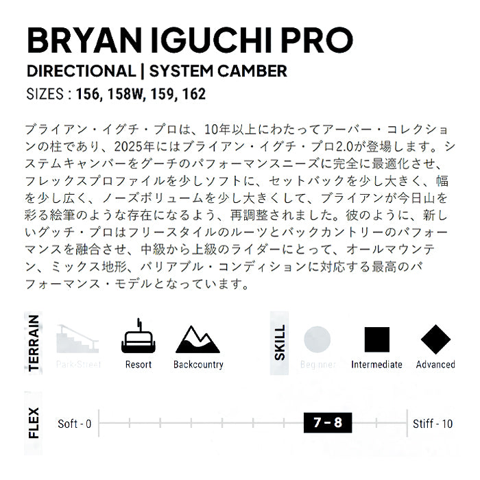 スノーボード ボード  アーバー ARBOR BRYAN IGUCHI PRO  25-26 送料無料 日本正規品 予約商品 店頭受け取り可能