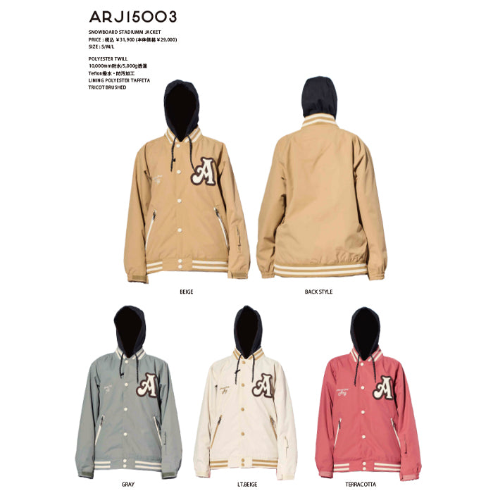 25-26 ARG LADIES JAKET ARJ15003 BEIGE スノーボード 日本正規品 早期予約