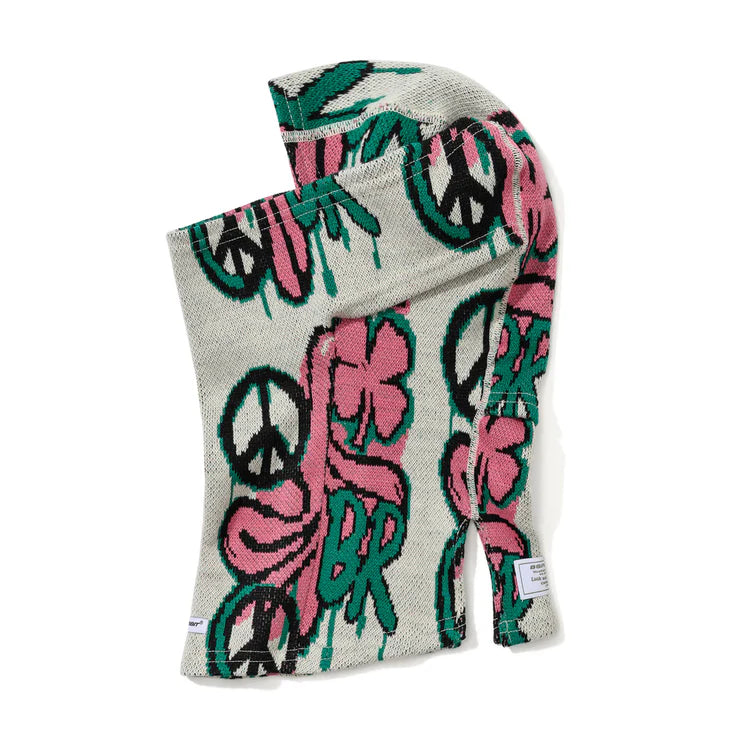 スノーボード バラクラバ ビーエスラビット BSRABBIT PEACE BR JACQUARD BALACLAVA WHITE 25-26 送料無料 日本正規品 予約商品 店頭受け取り可能