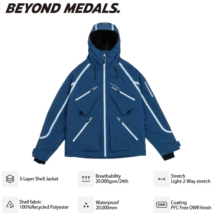 BEYOND MEDALS ウェア ビヨンド メダルズ  X Jacket Taped 3L Blue 23226305 26-27 スノーボードウェア 日本正規品
