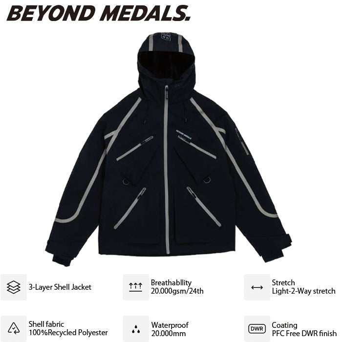 BEYOND MEDALS ウェア ビヨンド メダルズ  X Jacket Taped 3L Black 23226305 26-27 スノーボードウェア 日本正規品