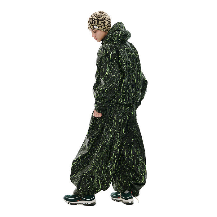 スノーボード ウェア ビーエスラビット BSRABBIT DSXBS BLACK SHADOW HOODED JACKET BLACK GREEN 25-26 送料無料 日本正規品