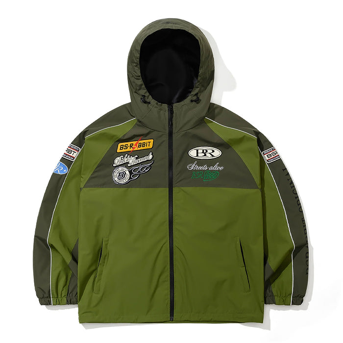 スノーボード ウェア ビーエスラビット BSRABBIT PATCHED UTILITY HOODED JACKET JACKET GREEN 25-26 送料無料 日本正規品