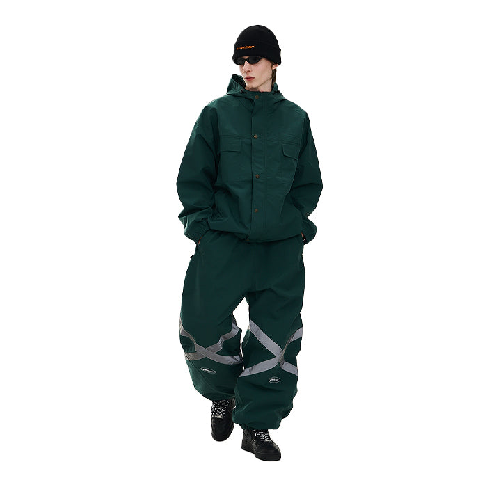 スノーボード ウェア ビーエスラビット BSRABBIT POCKET RIDGE HOODED JACKET GREEN 25-26 日本正規品