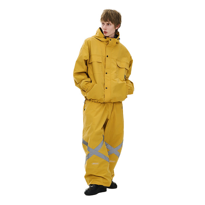 スノーボード ウェア ビーエスラビット BSRABBIT ORIGINAL POT-X REFLECTIVE WIDE JOGGER PANTS MUSTARD 25-26 日本正規品