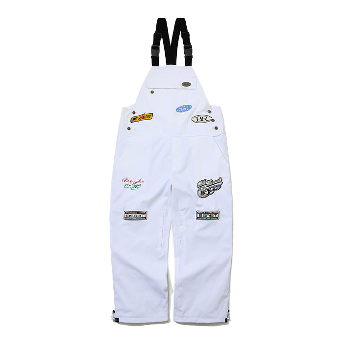 スノーボード ウェア ビーエスラビット BSRABBIT VARIETY PATCHWORK WIDE BIB PANTS WHITE 25-26 送料無料 日本正規品 予約商品 店頭受け取り可能