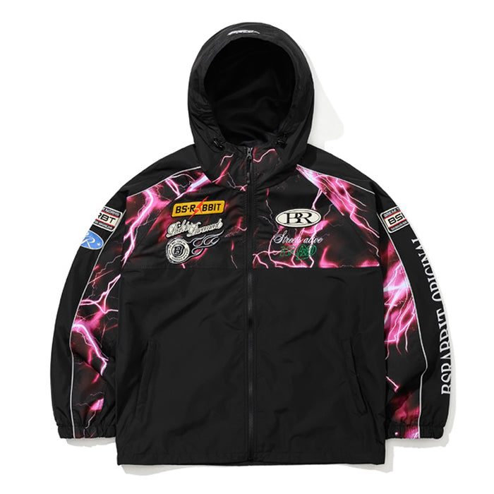 スノーボード ウェア ビーエスラビット BSRABBIT PATCHED UTILITY HOODED JACKET JACKET BLACK / THUNDER PINK 25-26 送料無料 日本正規品 予約商品 店頭受け取り可能