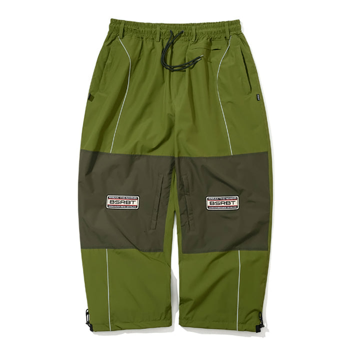 スノーボード ウェア ビーエスラビット BSRABBIT PATCHED UTILITY SUPER WIDE VENTILATION PANTS GREEN 25-26 送料無料 日本正規品 予約商品 店頭受け取り可能