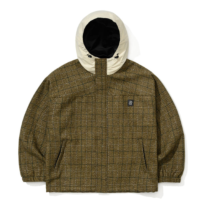 スノーボード ウェア ビーエスラビット BSRABBIT DSXBS CLASSIC WOOL HOODED JACKET KHAKI CHECK 25-26 送料無料 日本正規品 予約商品 店頭受け取り可能