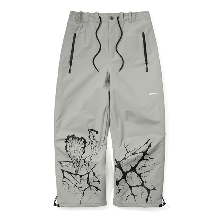 スノーボード ウェア ビーエスラビット BSRABBIT SPECIAL SEAM SEALING WIDE VENTILATION PANTS INK SPLATTER GRAY 25-26 送料無料 日本正規品 予約商品 店頭受け取り可能