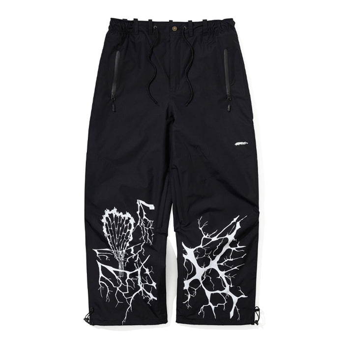 スノーボード ウェア ビーエスラビット BSRABBIT SPECIAL SEAM SEALING WIDE VENTILATION PANTS INK SPLATTER BLACK 25-26 送料無料 日本正規品 予約商品 店頭受け取り可能