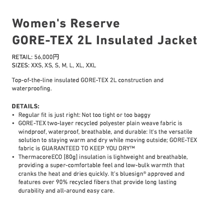 スノーボード ウェア バートン BURTON W Reserve GORE-TEX 2L Insulated Jacket Fiesta Red 25-26 送料無料 日本正規品