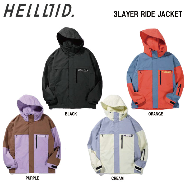 スノーボード ウェア ヘルロイド HELLOID 3LAYER RIDE JACKET ORANGE 25-26 送料無料 日本正規品