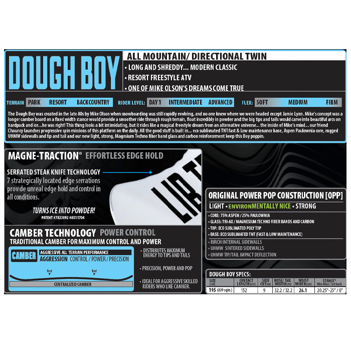 25-26 LIBTECH DOUGH BOY  スノーボード 早期予約