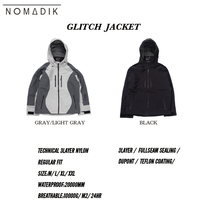 スノーボード ウェア ノマディック NOMADIK GLITCH JKT GY/L.GY 送料