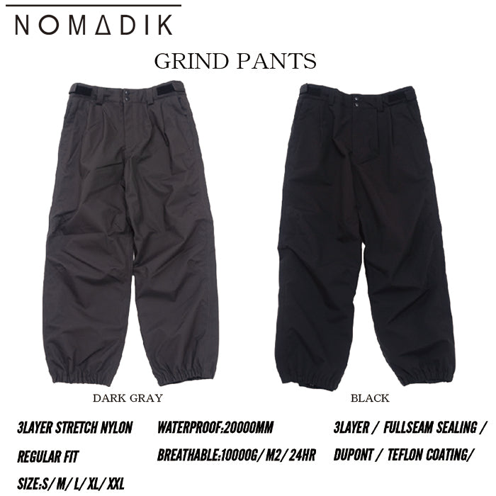 スノーボード ウェア ノマディック NOMADIK GRIND PNT D.GY 送料無料 日本正規品 予約商品 店頭受け取り可能