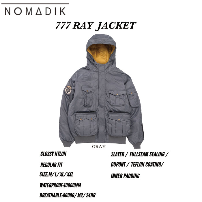 スノーボード ウェア ノマディック NOMADIK 777RAY JKT  GRAY 送料無料 日本正規品 予約商品 店頭受け取り可能