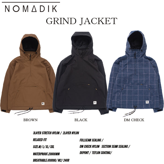 スノーボード ウェア ノマディック NOMADIK GRIND JKT BLACK 送料無料 日本正規品 予約商品 店頭受け取り可能