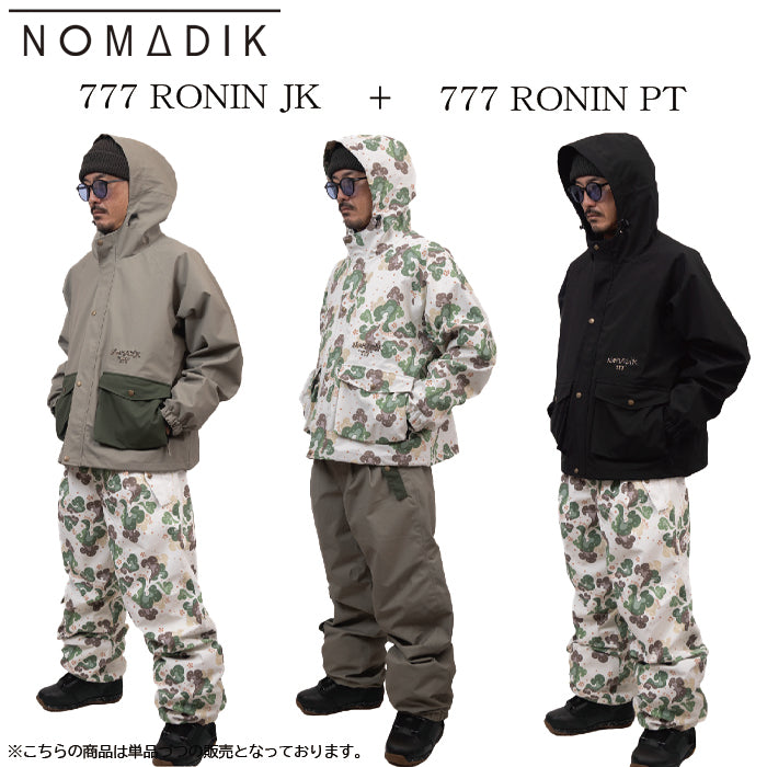スノーボード ウェア ノマディック NOMADIK 777 RONIN  JKT BLACK 送料無料 日本正規品 予約商品 店頭受け取り可能