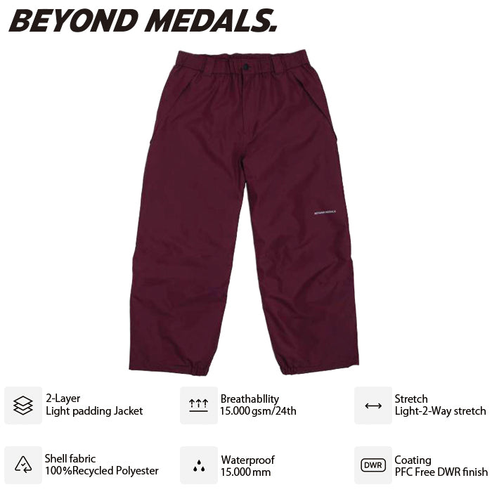 BEYOND MEDALS ウェア ビヨンド メダルズ  Nostalgia Pants 2L D.Red 23226315 26-27 スノーボードウェア 日本正規品