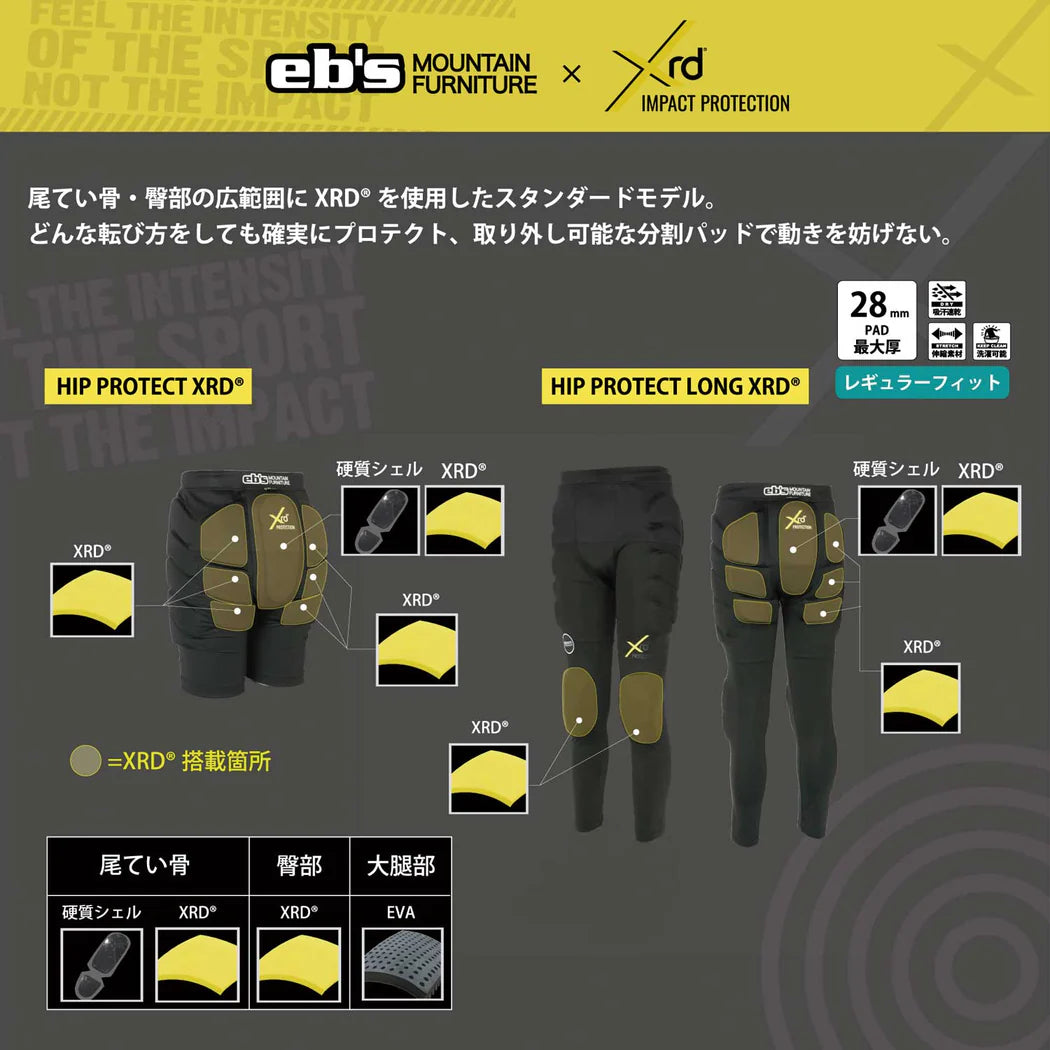 スノーボード アクセサリー イービーエス EBS HIP PROTECT XRD BLACK 25-26 送料無料 日本正規品 予約商品 店頭受け取り可能