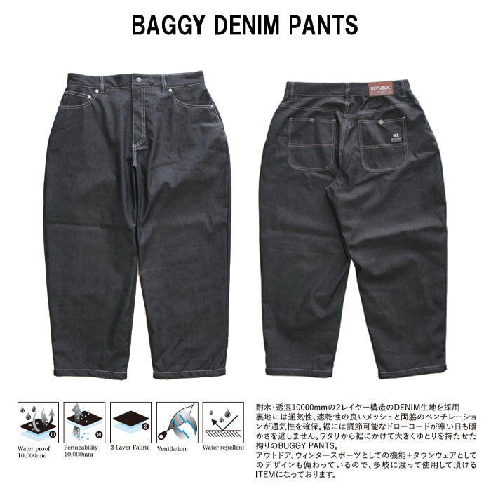 スノーボード ウェア リパブリック REPUBLIC BAGGY DENIM PANTS Black 送料無料 日本正規品 予約商品 店頭受け取り可能