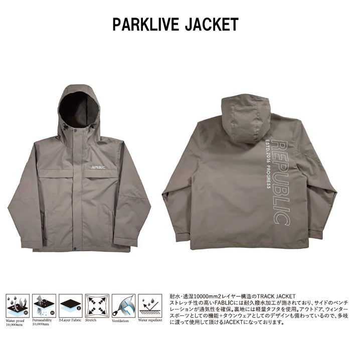 スノーボード ウェア リパブリック REPUBLIC PARKLIVE JACKET Mocha 送料無料 日本正規品 予約商品 店頭受け取り可能