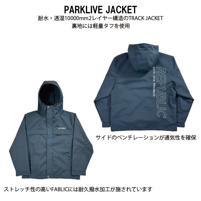 スノーボード ウェア リパブリック REPUBLIC PARKLIVE JACKET  Black 送料無料 日本正規品 予約商品 店頭受け取り可能
