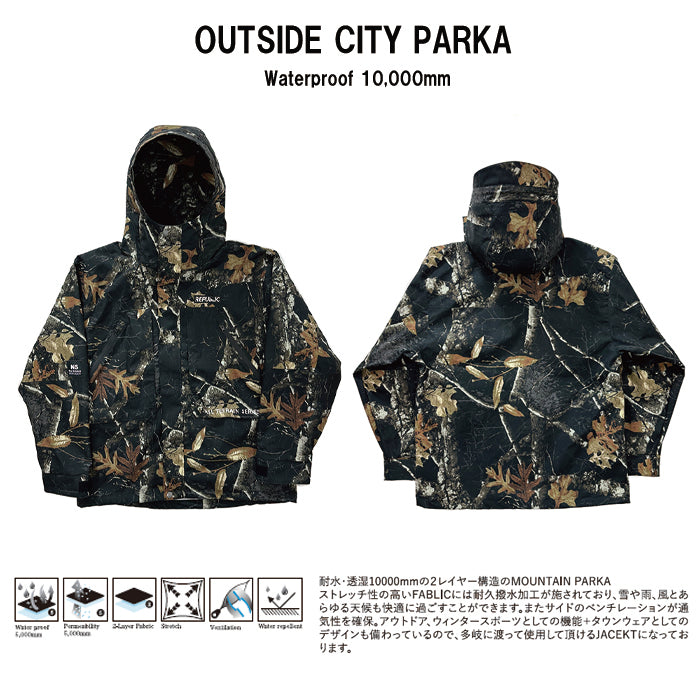 スノーボード ウェア リパブリック REPUBLIC OUTSIDE CITY PARKA Camo 送料無料 日本正規品 予約商品 店頭受け取り可能