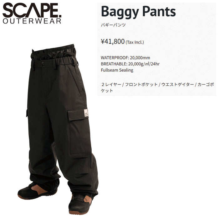 25-26 SCAPE  BAGGY PANTS  BLACK 25-26