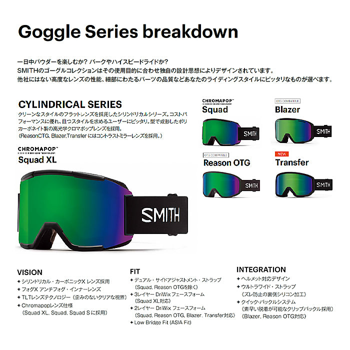 スノーボード ゴーグル スミス SMITH SQUAD BLACK  25-26 送料無料 日本正規品 予約商品 店頭受け取り可能